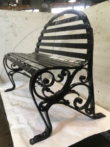 Remember the ones you love with a memorial bench.  Heavy forged scrolls, and textured bars.